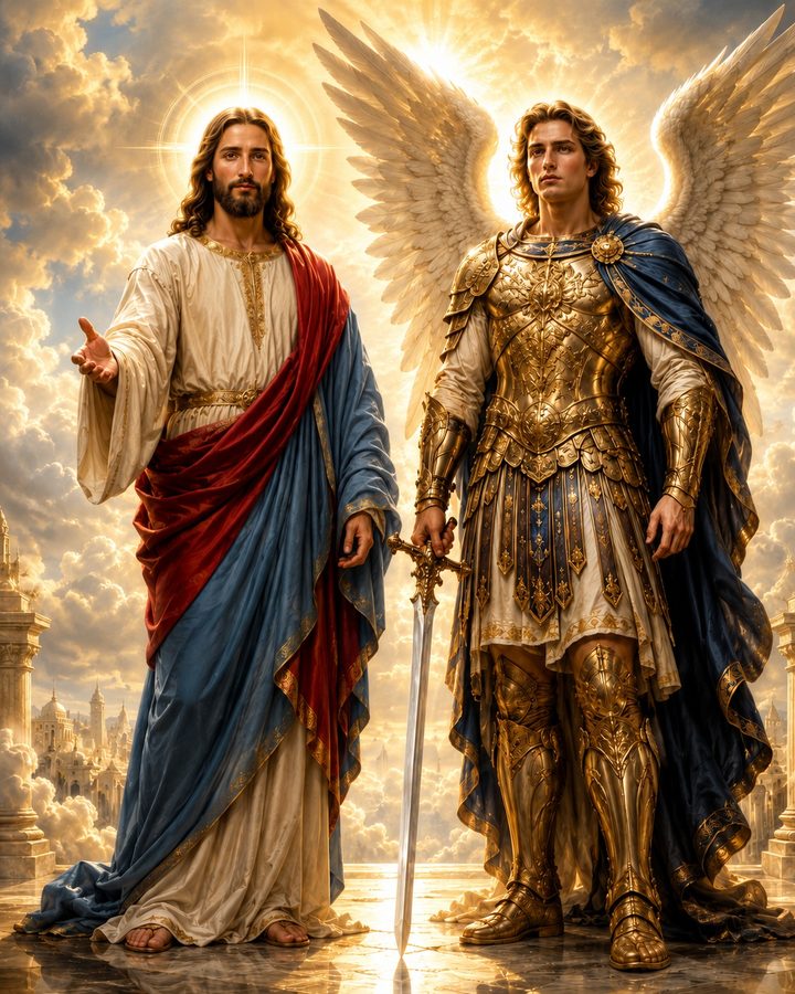 Jesus and the archangel Michael